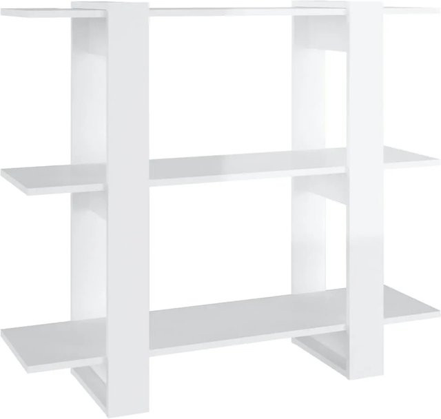 vidaXL Bücherregal und Raumteiler in Hochglanz-Weiß, B/T/H: 100 x 30 x 87 cm - Bild 1