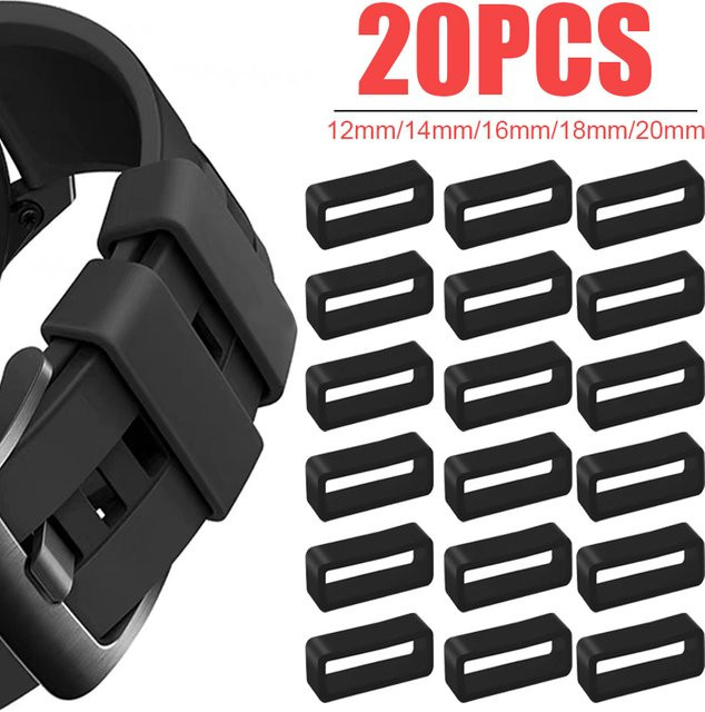 BAPPSUS Uhrenarmbandschlaufen Silikon, Schwarz, Unisex - Bild 1