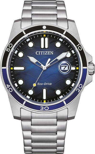 Citizen Armbanduhr, Solar, Edelstahl, Blau, 43 mm, Herren - Bild 1