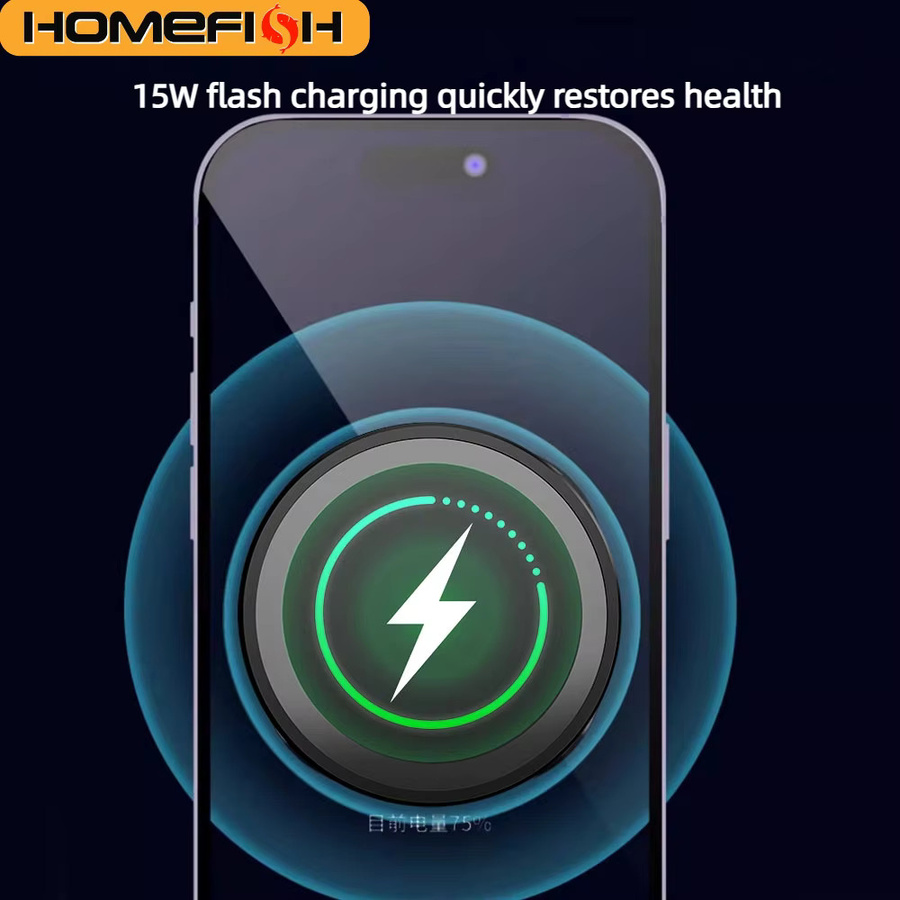HOMEFISH Magnetische Drahtlose Ladestation für Smartphone, Smartwatch und Kopfhörer in Schwarz - Bild 2