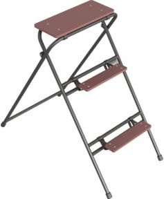 Schake Arbeitstritt aus Stahl, 3 Stufen, klappbar, braun, Breite: 60 cm, Höhe: 120 cm - Bild 1