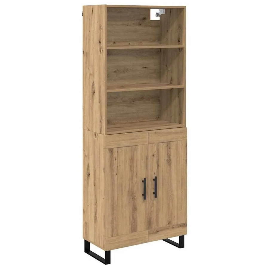 vidaXL Highboard Artisan-Eiche in Braun, B/T/H: 69,5 x 34 x 180 cm - Bild 2