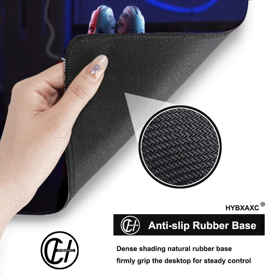 HYBXAXC Gamer Gaming Mauspad Mass Effect aus weichem Gummi, Anti-Rutsch Schreibtischunterlage in Schwarz und Multicolour - Bild 5