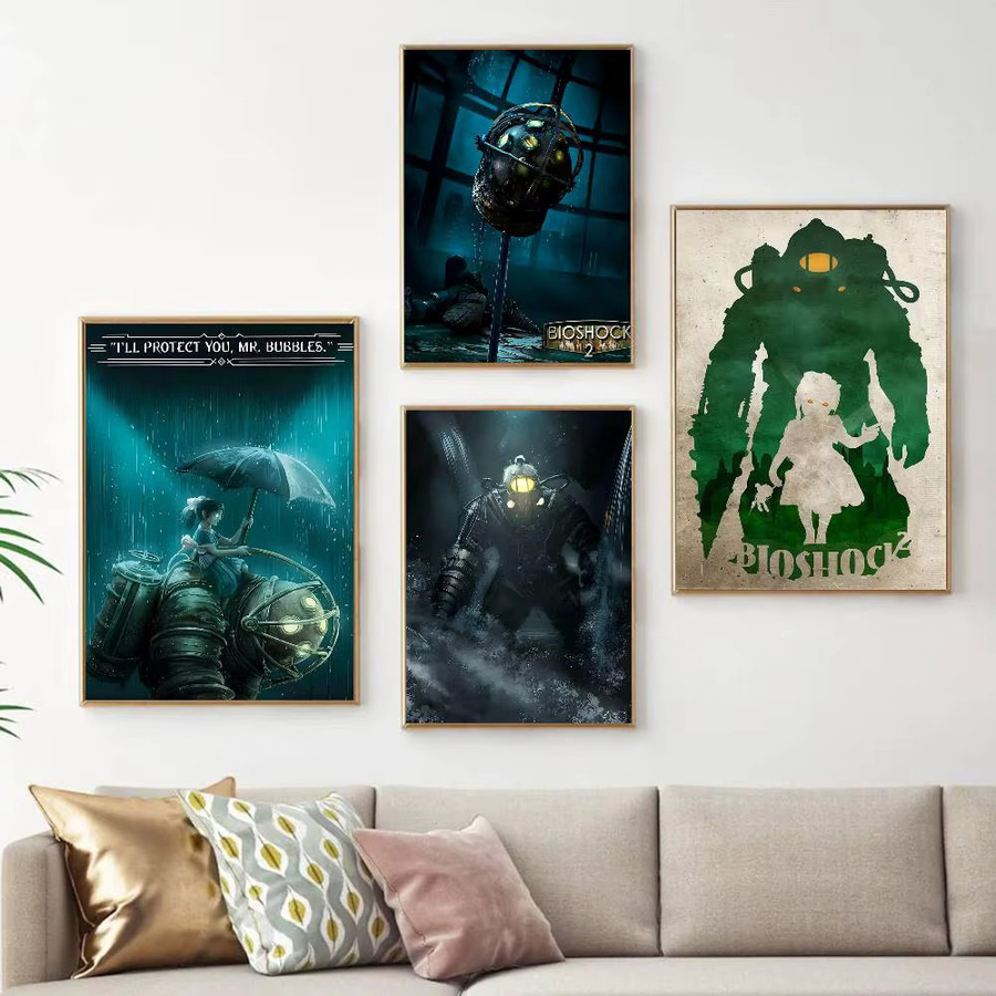 BioShock Retro Wandkunst Poster aus Kraftpapier für deine DIY Raumdekoration in Mehrfarben - Bild 2