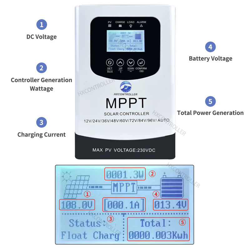 JYYHSRPOWER MPPT Solarsystem Laderegler 100A in Weiß für 12V 24V 48V 60V 72V 84V 96V Batterieladegerät - Bild 3