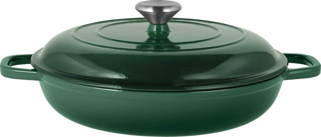 SILVERCREST Premium-Gusseisenservierpfanne, emailliert, Grün, Durchmesser: 30 cm - Bild 1