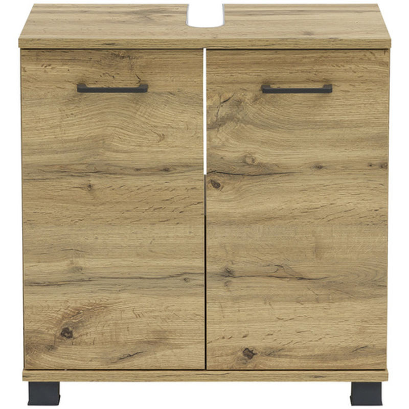 Schildmeyer Waschbeckenunterschrank Nora in Braun mit Eichenoptik, B/H/T: 59,8 x 63,4 x 32,6 cm - Bild 3