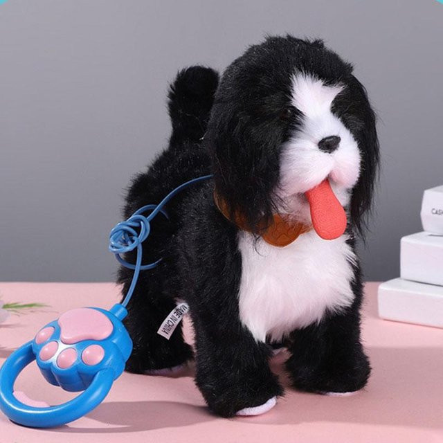 Linyi toy car Elektrisches Plüsch-Hundespielzeug mit Leine, ab 0 Jahren - Bild 1