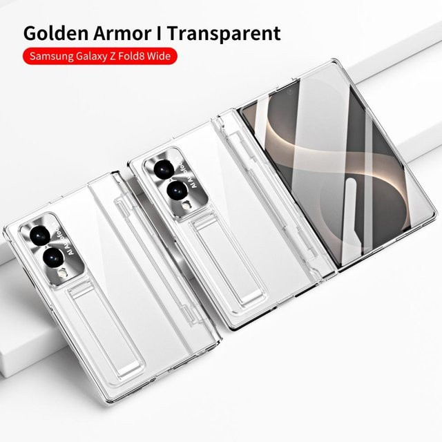 Loobival Schutzhülle für Samsung Galaxy Z Fold 8, transparente Panzerhülle mit Anti-Fall-Schutz und kabellosem Laden kompatibel - Bild 1