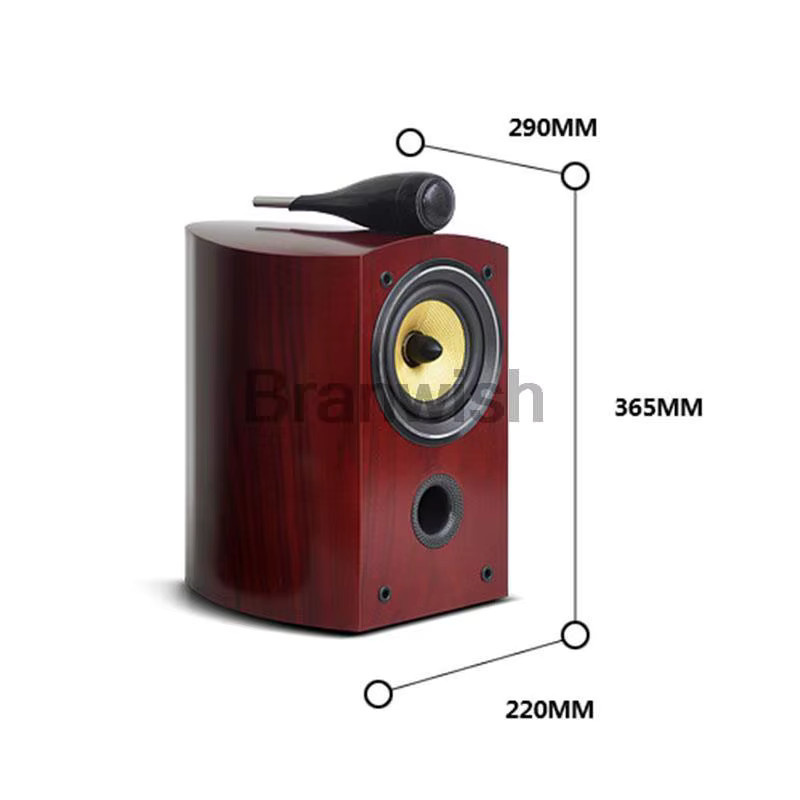 Branwish Passiver 2-Wege HiFi Regallautsprecher in Braun, 5,5 Zoll Monitorlautsprecher mit 75-150W für Heimkino und Studio - Bild 2