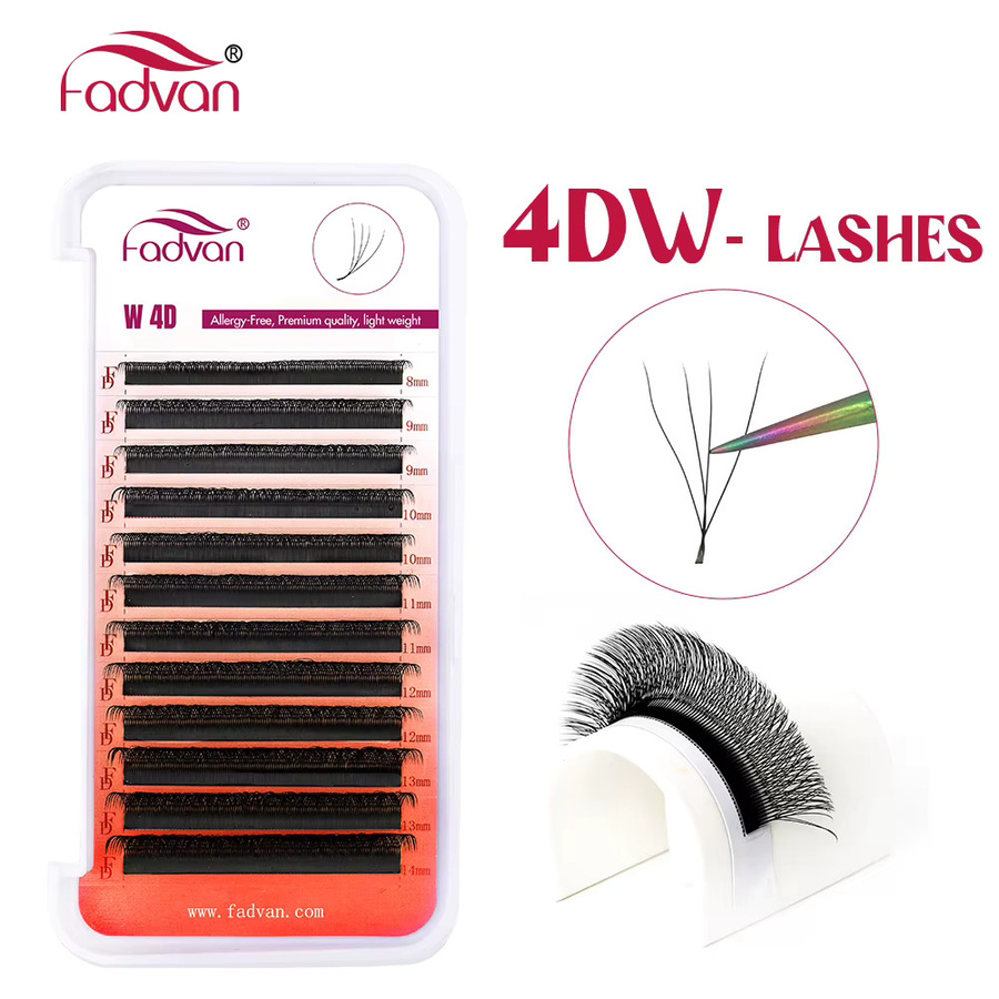 FADVAN W-Form Wimpernverlängerung, Black, Faux Mink - Bild 3