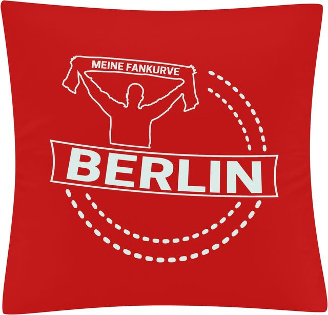 Kissenbezug multifanshop Meine Fankurve Berlin in Rot mit weißem Druck - Bild 1