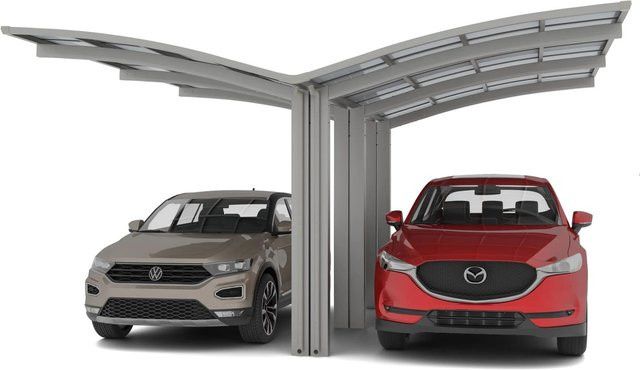 Ximax Doppelcarport Portoforte-110 mit Y-Stützpfosten in Edelstahl-Look, Breite: 543 cm, Tiefe: 495,4 cm - Bild 1