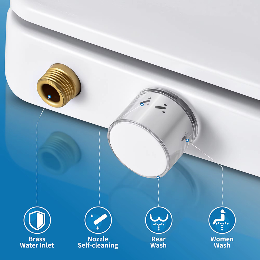 Samodra Nicht elektrischer Bidet-Toilettensitz in Weiß für europäische Toiletten - Bild 2