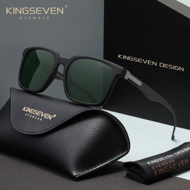 KINGSEVEN Sonnenbrille, Square, Carbon, Vollrand, Schwarz, Herren - Bild 1