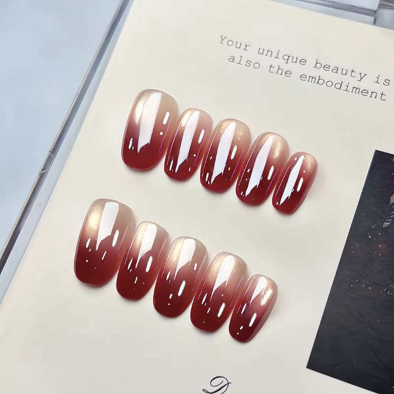 Stylebon Aufklebenägel Roter Granat, Damen, Glänzend, 10 Stück - Bild 2