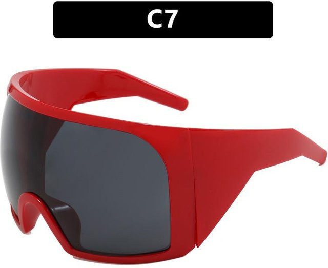 Yiran glasses 2000S Sonnenbrille, Wrap-Around, Vollrand, Kunststoff, rot, Unisex - Bild 1