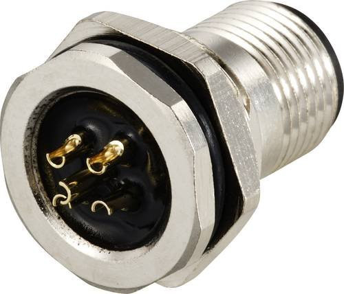TRU COMPONENTS TC-12833188 M12 Einbaustecker für Sensoren und Aktoren, 5 Polzahl, Silber - Bild 1
