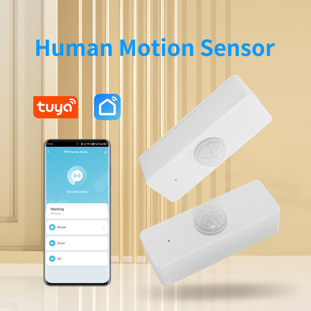 Tuya Smart WLAN Bewegungssensor mit PIR-Sensor für die Anwesenheitserkennung und Sicherheit in deinem Smart Home, Weiß - Bild 1