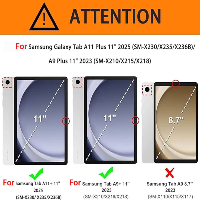 Robuste und stoßfeste Kinderhülle für Samsung Galaxy Tab A11+ Plus 11 Zoll 2025 (X230/235/236) und A9+ Plus 11 Zoll 2023 (X210/X216/X218) in Blau und Lila - Bild 2