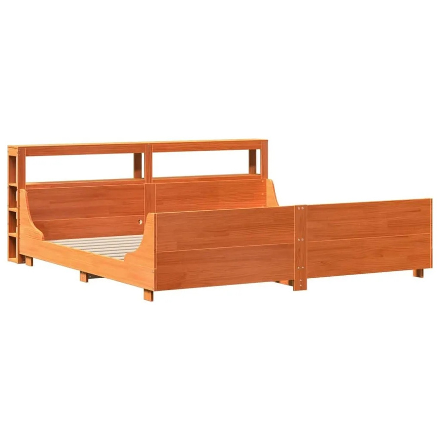 vidaXL Massivholzbett aus Kiefernholz in Braun, rustikales Bett ohne Matratze, B/T: 180 x 200 cm - Bild 2