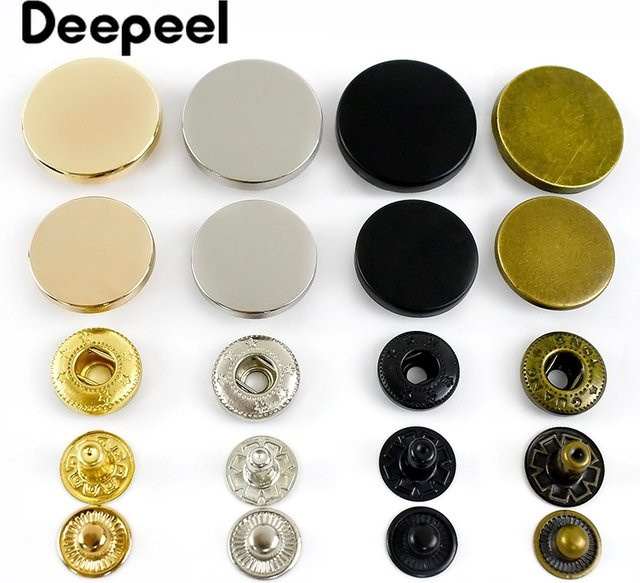 Deepeel Metall-Druckknöpfe in Bronze, 20 Sets für Kleidung und Bastelzubehör, Durchmesser: 10–25 mm - Bild 1