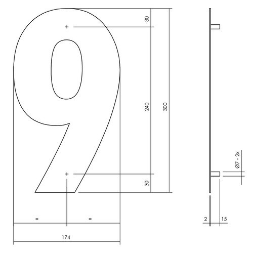 Intersteel Hausnummer 9 XL aus Edelstahl in Mattschwarz - Bild 2