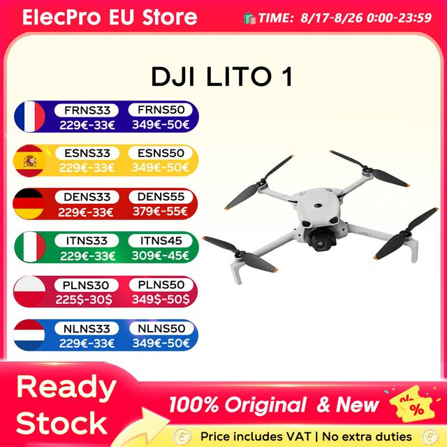 DJI Lito 1 Drohne mit 48MP HD-Kamera, GPS-Flugsteuerung und Ein-Tasten-Rückkehr, faltbarer Mini RC-Quadcopter in Weiß - Bild 1