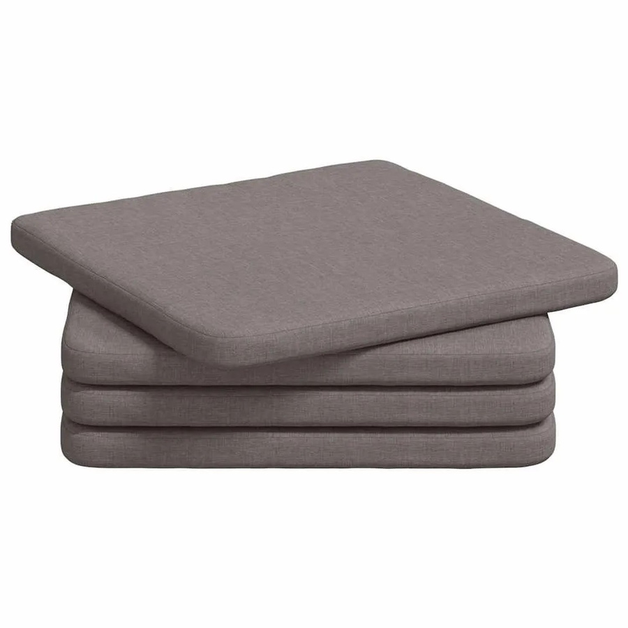 vidaXL Sitzkissen 4er Set Taupe, quadratische Stoffkissen mit abnehmbarem Bezug, B/T/H: 40 x 40 x 3 cm - Bild 2
