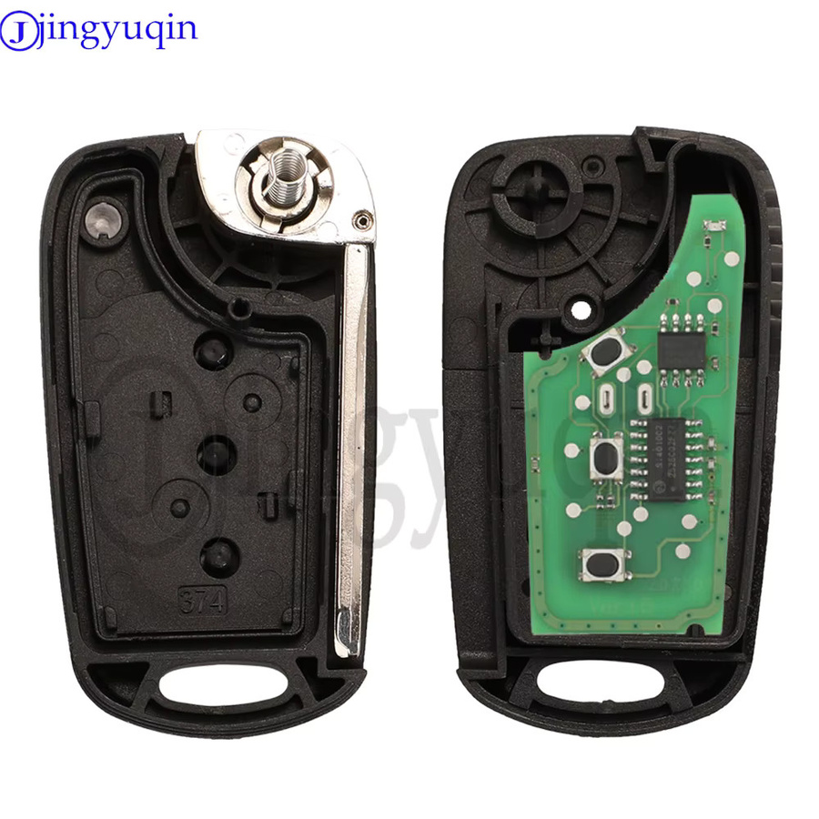 Jingyuqin Klappbarer Autoschlüssel 3-Tasten Fernbedienung in Schwarz für Kia Cerato 2010 bis 2013, 433MHz FSK 46 Chip, Modell 95430-1M250/1X000 1M251 RKE-4F04 - Bild 3