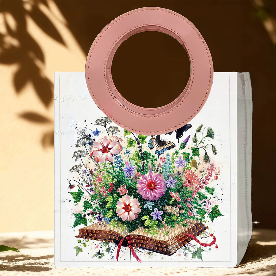 DIY Blumen-Diamant-Malerei Geschenktüte aus transparentem PVC mit Multicolour-Diamanten und Zubehör-Set - Bild 4
