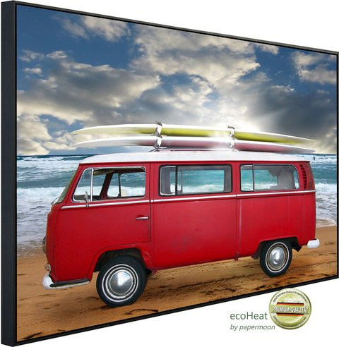 papermoon EcoHeat Infrarotheizung Red Beetle Bus, bunt mit Matt-Effekt, App-Steuerung und Überhitzungsschutz - Bild 1
