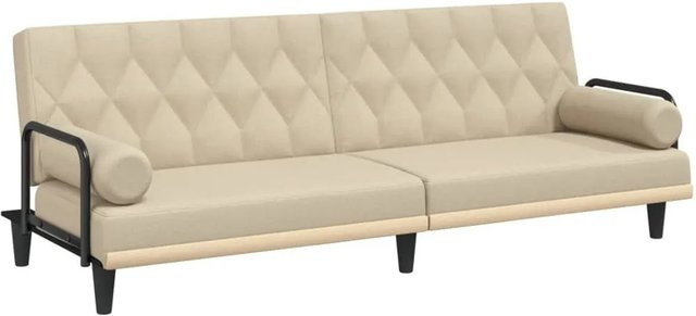 vidaXL Schlafsofa mit Armlehnen in Creme, Stoffbezug, Click-Clack-Funktion, B/T/H: 205 x 89 x 70 cm - Bild 1