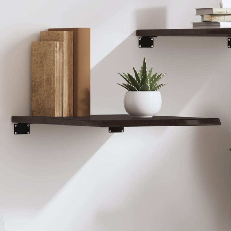 Wandregal aus Massivholz Eiche von vidaxl in Braun, B: 50 cm, H: 40 cm, T: 2 cm - Bild 1