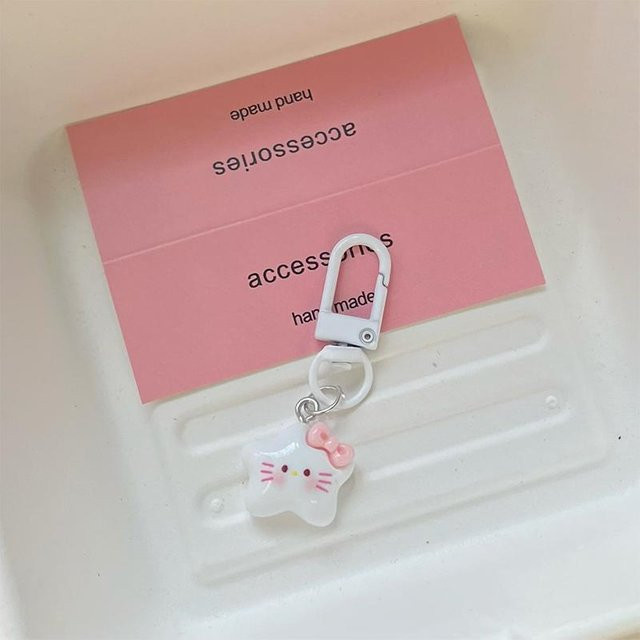 Anhänger Cartoon-Stern-Katze, pink, Unisex - Bild 1