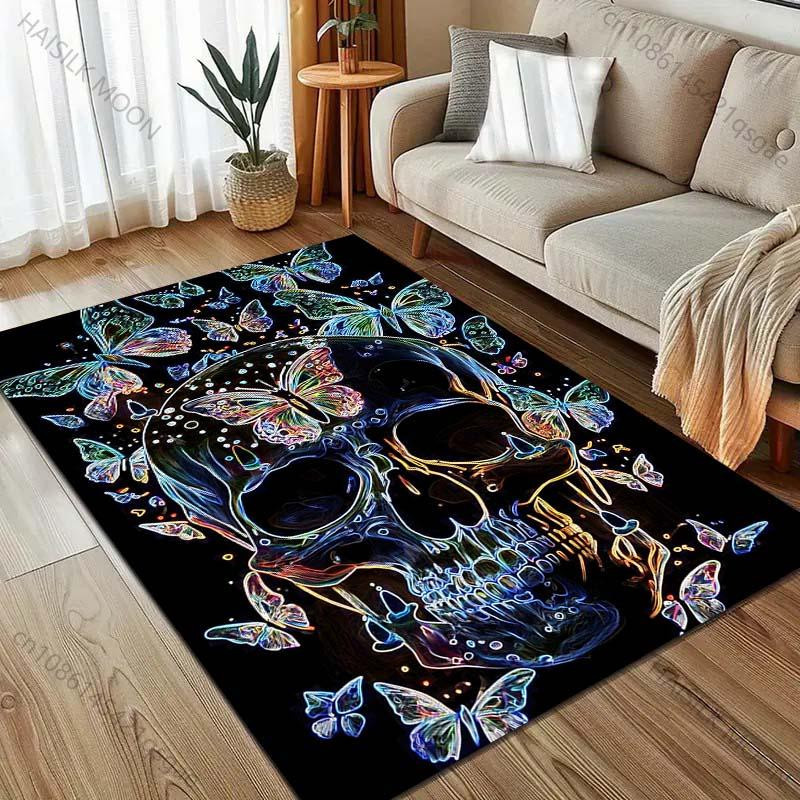 UQIDEHOME Teppich mit Fantasy Schmetterlingen und Totenköpfen Motiv, Mehrfarbig, B/T: 60 x 40 cm - Bild 5