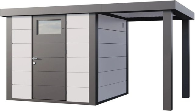 Telluria Gerätehaus Classico mit offener Lounge S Rechts in Weiß, B/H/T: 426 x 219 x 258 cm - Bild 1