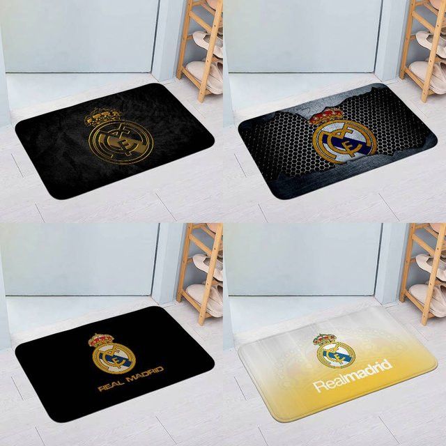 Kayou Fußball Fußmatte R-RMCF in Schwarz für Wohnzimmer und Eingangsbereich mit Anti-Rutsch-Funktion - Bild 1