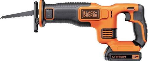 Black+Decker Akku-Säbelsäge BDCR18-QW mit 18V Lithium-Ion Akku und Ladegerät, Schwarz-Orange - Bild 1