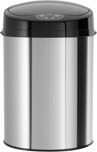 Echtwerk Badabfalleimer mit Sensor, rund, Schwarz/Silber, Volumen: 9 l, B/T/H: 25 x 38 x 38 cm - Bild 2