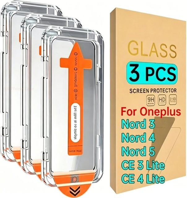 Set aus 1 bis 3 staubfreien Displayschutz-Glasfolien für OnePlus Modelle in Transparent - Bild 1