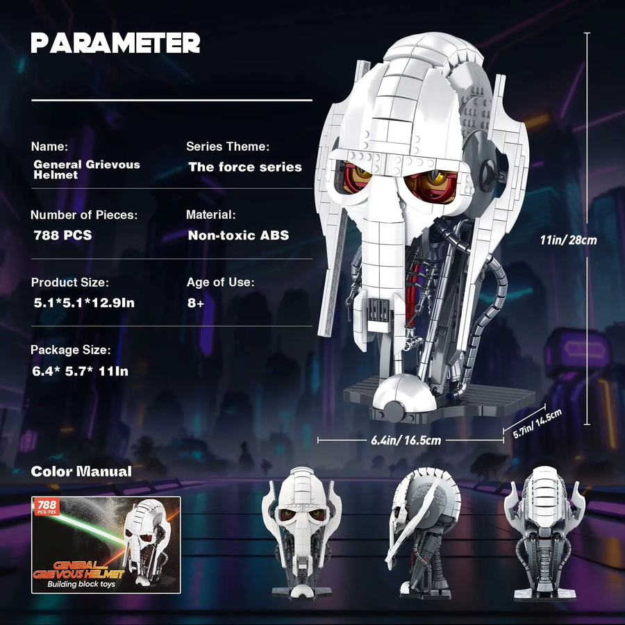 barweer Grievous-Helm-Bausatz, Star Wars, 788 Teile, ab 8 Jahren - Bild 7