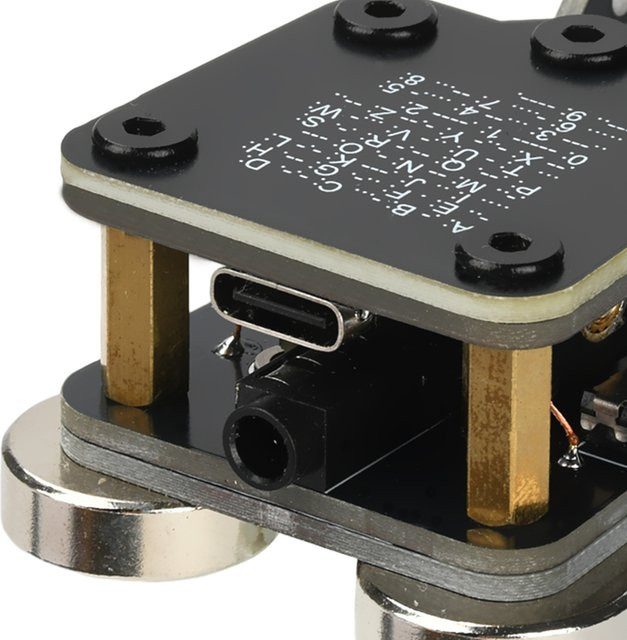 Aideepen Automatischer Morsecode-Trainer mit Nd-Magnetbasen und Doppelpaddel in Schwarz - Bild 1