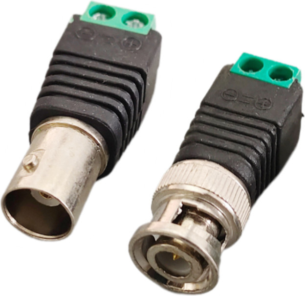2 Stück BNC-Stecker auf BNC-Buchse Koaxial-Kabeladapter in Schwarz für Video-Balun und CCTV-Kamera-Zubehör - Bild 1