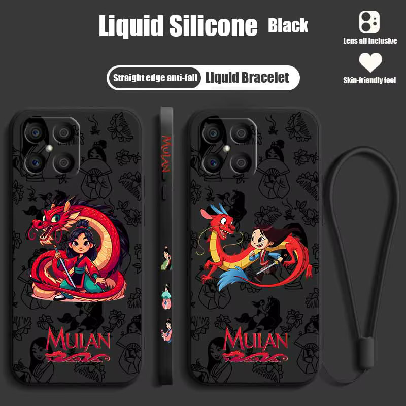 Disney Mulan Mushu Handyhülle aus Silikon für Xiaomi Redmi Note 15 14 13 12S 12 11 10 in Schwarz - Bild 1