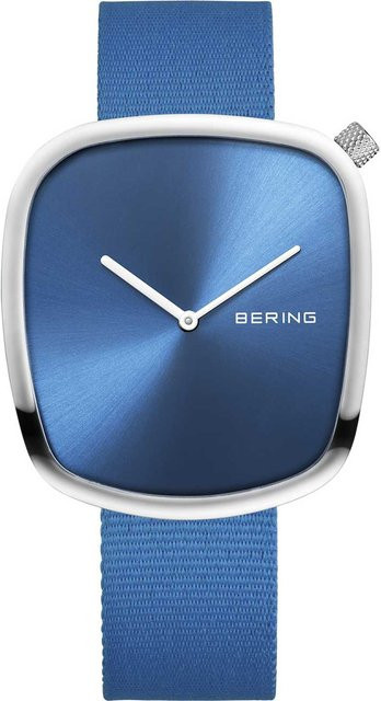 Bering Herrenuhr Pebble, Quarz, Edelstahl, 40 mm, Blau, Textil/NATO - Bild 1