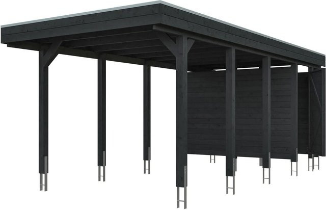 SKANHOLZ Carport Friesland mit Abstellraum aus Fichte in Anthrazit, B: 320 cm, T: 708 cm - Bild 4