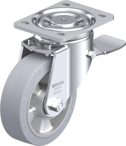Blickle Lenkrolle LH-ALEV 150K-ST-SG mit Feststeller in Silber und Grau, Rad-Durchmesser: 150 mm, Tragfähigkeit: 400 kg - Bild 1