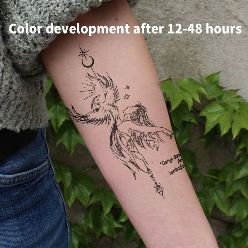 Phoenix und Göttin Kräutersaft Temporäre Tattoos, Wasserdicht - Bild 2