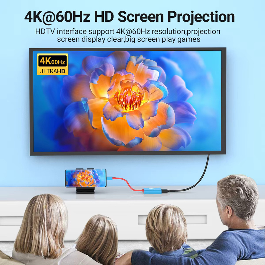 Gopala 4K 60Hz Dockingstation für Switch 2, Tragbarer Typ-C Hub mit HDMI und USB-C 3.0 in Blau - Bild 4